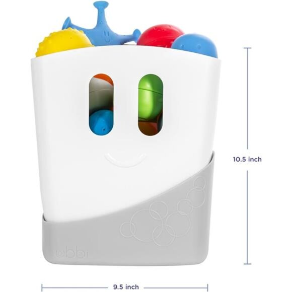 Freestanding Bath Toy Organizer Bath Caddy with Removable Drying Rack Bin - Picture 2 of 7